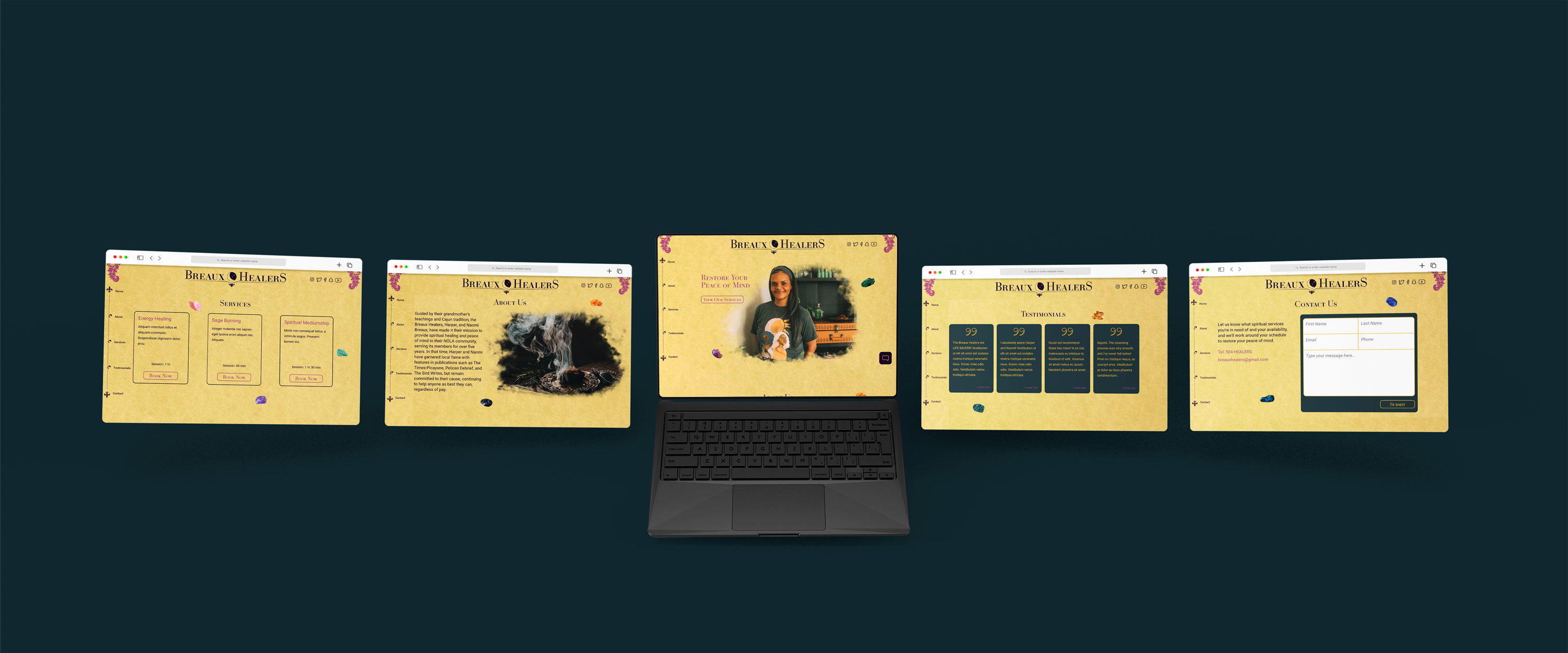 Breaux Healers landing page